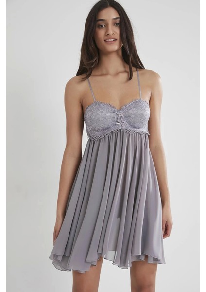 Şifon Dantelli Gecelik 880 - Royal