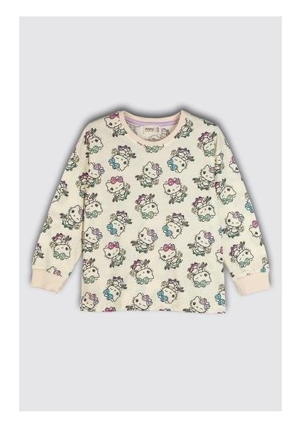 Kız Çocuk Hello Kıtty Desenli %100 Pamuk Pijama Takımı