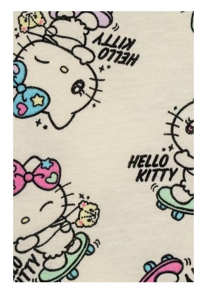 Kız Çocuk Hello Kıtty Desenli %100 Pamuk Pijama Takımı
