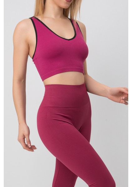 Seamless Fitilli V Yaka Esnek Askılı Spor Sütyen fiyatları