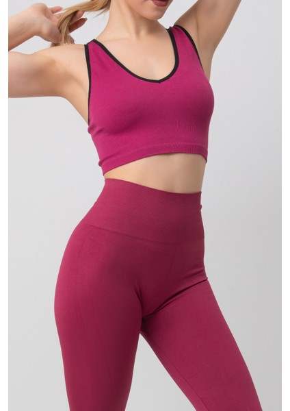 Seamless Fitilli V Yaka Esnek Askılı Spor Sütyen modelleri