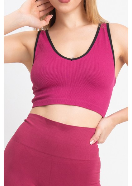 Seamless Fitilli V Yaka Esnek Askılı Spor Sütyen fırsatları