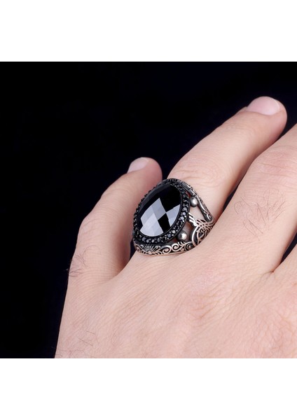 Oval Zirkon Taşlı Tuğra Model 925 Ayar Gümüş Yüzük modelleri