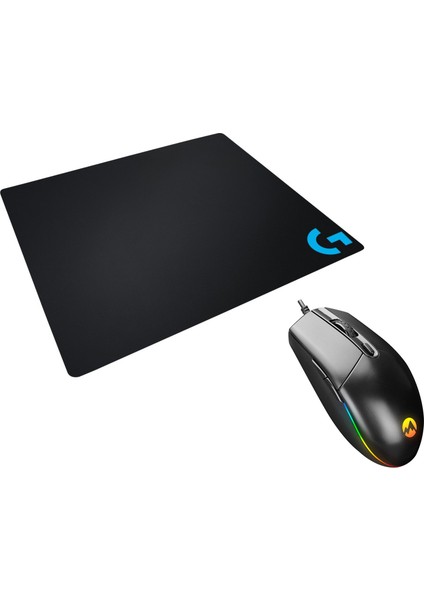 SM-X97 R-Star USB 5 Tuşlu Rgb Işıklı 6400DPI Gaming Logitech Kare Mouse Pad Oyuncu Mouse Set