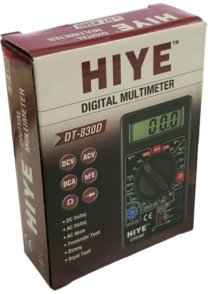 Hıye DT-830D Dijital Multimetre Ölçü Aleti - Siyah Kasa