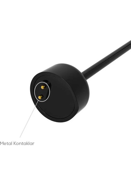 Xiaomi Mi Band 6 Mi Band 7 Uyumlu Manyetik Mıknatıslı Şarj Aleti Cihazı Kablosu Şarj Aleti Siyah