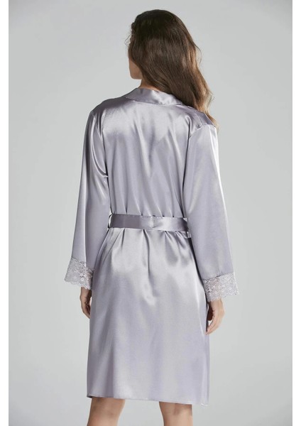 Saten Dantelli Gecelik ve Sabahlık Takımı 4285 - Royal modelleri