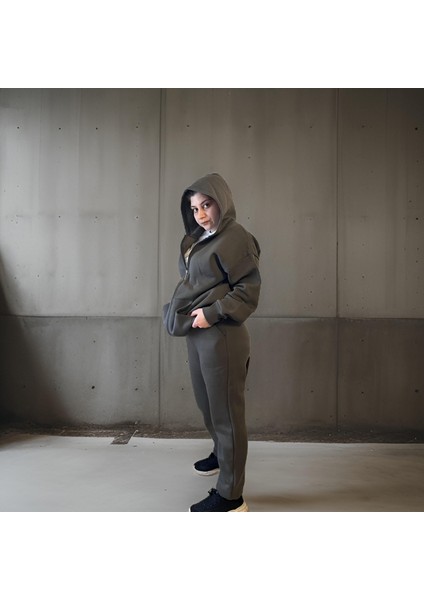 Unisex Üç Iplik Şardonlu Kapüşonlu Hırkalı Eşofman Takımı modelleri