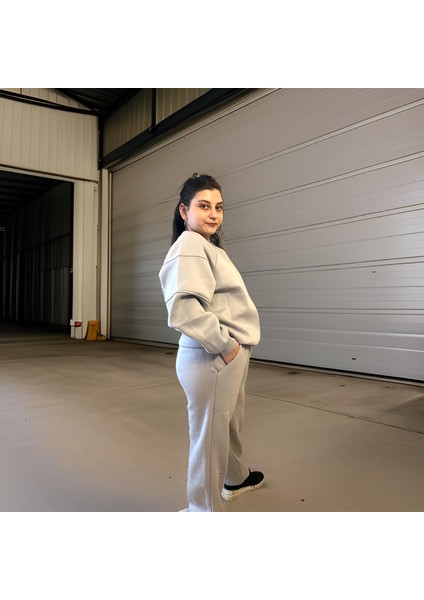 Unisex Üç Iplik Şardonlu Sweatshirt Eşofman Takımı fırsatları