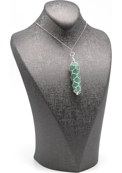 Aventurin Doğal Taş Tel Sarmalı Kolye fiyatları