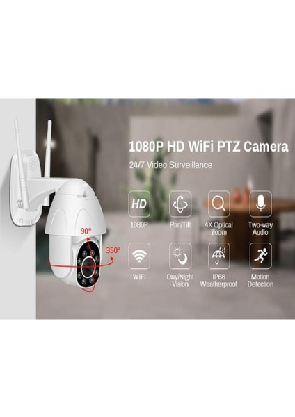 Ip Kamera + 1080P Speed Dome Ptz 2mp Dış Mekan Ip Kamera Gece Görüşlü