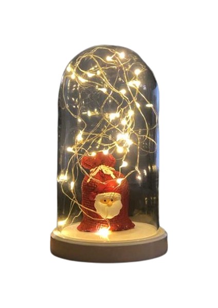 Işıklı Fanus Noel Baba Çuval Lamba Yeni Yıla Özel Hediye Gece Lambası