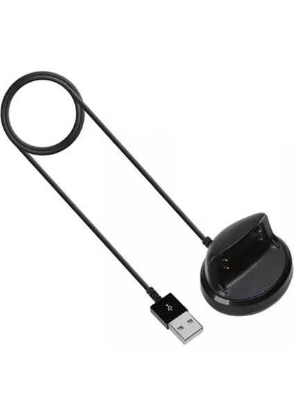Samsung Galaxy Gear Fit 2 R360 Gear Fit 2 Pro R365 Uyumlu Akıllı Şarj Aleti USB Şarj Cihazı Ünitesi Şarj Dock Siyah