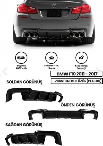 Bmw F10 Vorsteiner Difüzör Parlak Siyah Boyalı Plastik