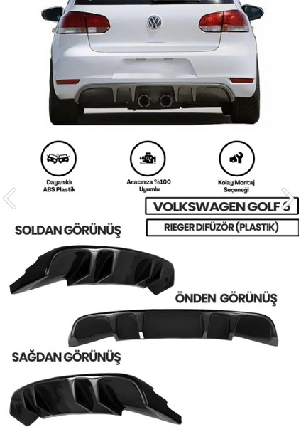 Volkswagen Golf 6 Rie Difüzör Parlak Siyah Plastik