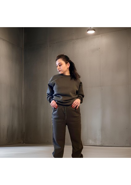 Unisex Üç Iplik Şardonlu Sweatshirt Eşofman Takımı fırsatları