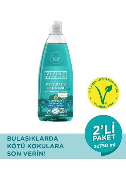 Premium Bulaşık Deterjanı Fesleğen & Limon 750 ml 2 Adet