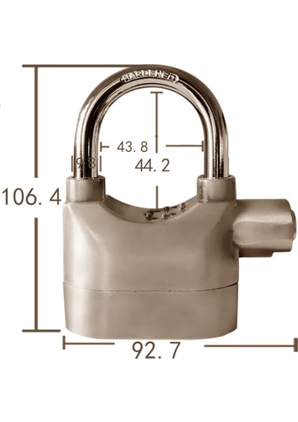 Tüm Motosikletlere Uyumlu Alarmlı Motosiklet Bakır Asma Kilit 110 Desibel XLK405