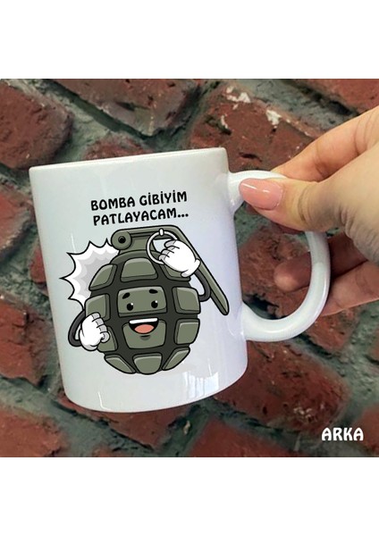 Size Özel Bomba Gibiyim Patlayacam Seramik Baskılı Kupa Bardaklar fiyatları