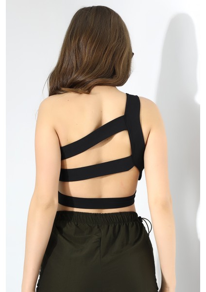 Büstiyer Tek Omuz Detaylı / One Shoulder Bustier