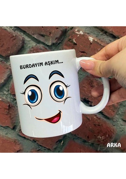Size Özel Nerdesin Aşkım Buradayım Aşkım Seramik Baskılı Kupa Bardaklar fiyatları
