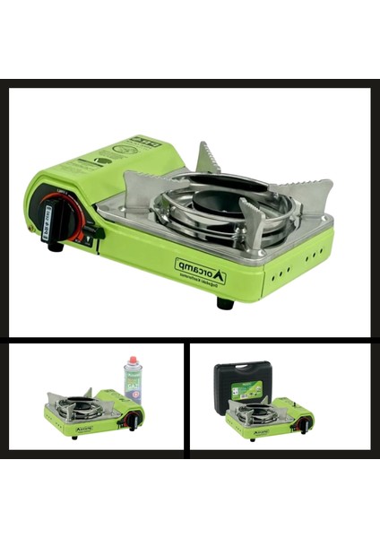 Uyguna-Yakala CK-506 Yeşil Tekli Çantalı Mini Portatif Ocak ORCAMP-YKT.171