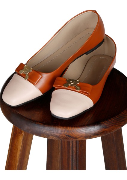 Kadın Iki Renkli Rahat Taban Deri Cilt Babet Ayakkabı modelleri