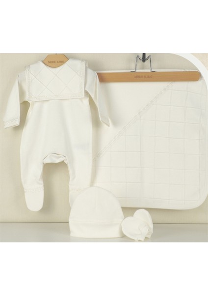 Medekids Kaftan Tulum 5'li Set Ekru 0-3 Ay