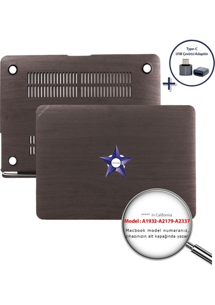 Macbook Air M1 Kılıf 13 inç A1932 A2179 A2337 ile Uyumlu Wood