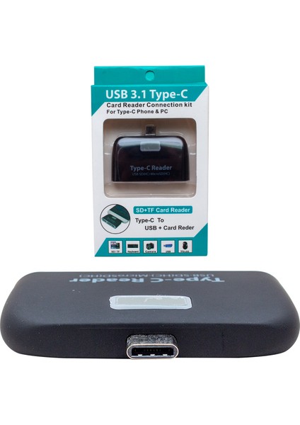 Powermaster PM-1644 USB Type-C 3.1 Sd+Tf Kart Okuyucu Kit