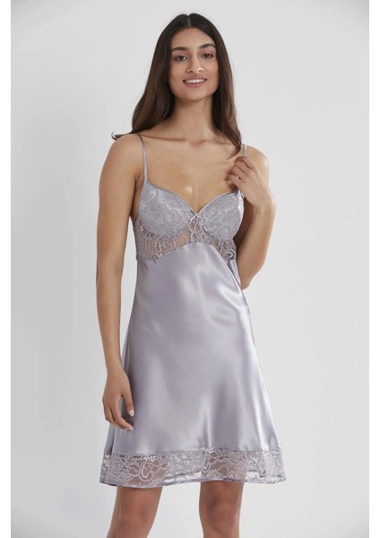 Saten Dantelli Gecelik ve Sabahlık Takımı 4075 - Royal fırsatları