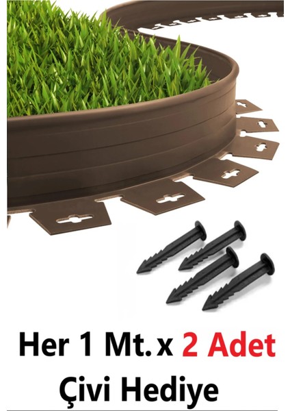 Mgf Çim Ayırıcı Esnek Plastik Çim Sınırlayıcı Bordür Taş Toprak Ayıracı Kahverengi modelleri
