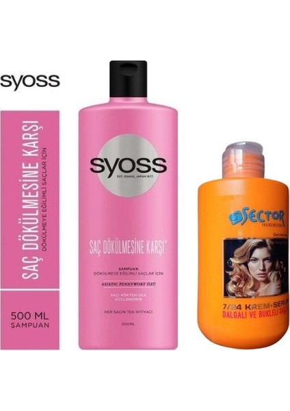Saç Dökülmesine Karşı Şampuan 500 ml + Sector 7/24 Saç Şekillendirici Krem