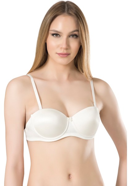 3020 Basic Sırtı Şeffaf Ekru Destekli Sütyen