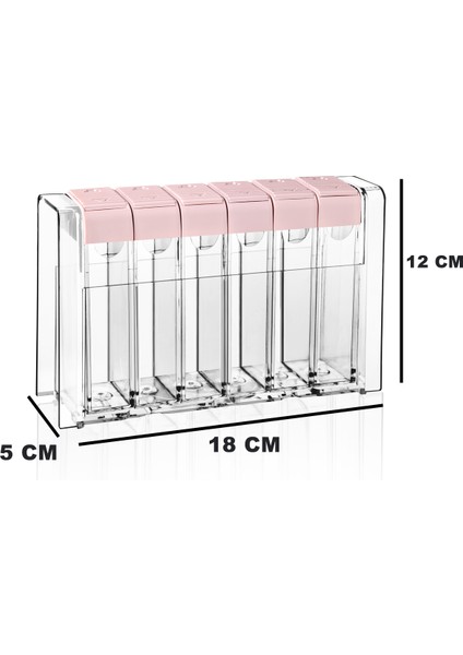 6'lı Baharatlık Seti Stantlı Kayar Kapaklı