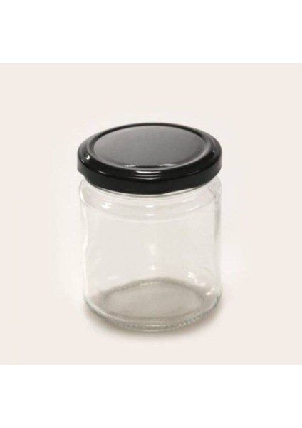 15 Adet 210 cc Cam Kavanoz Siyah Kapaklı