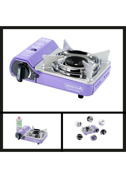 Uyguna-Yakala Mor CK-506 Tekli Çantalı Mini Portatif Ocak ORCAMP-YKT.172