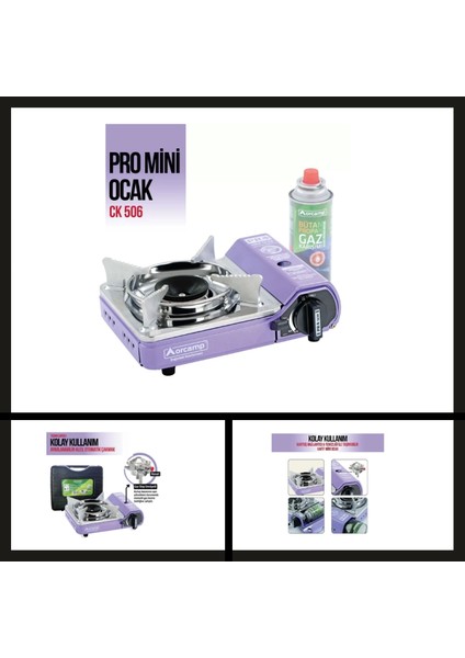 Uyguna-Yakala Mor CK-506 Tekli Çantalı Mini Portatif Ocak ORCAMP-YKT.172 fiyatları