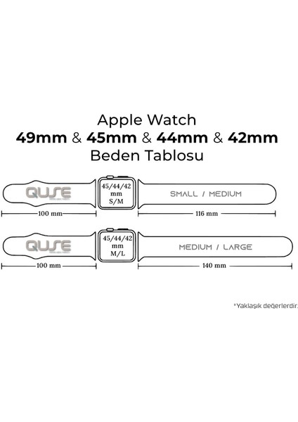 Apple Watch Series SE/10/9/8/7/6/5/4/3 46mm-45mm-44mm-42mm Uyumlu M/L Spor Silikon Kordon Beyaz