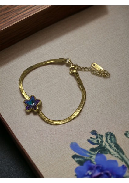 Italyan Zincir Çiçekli Bileklik