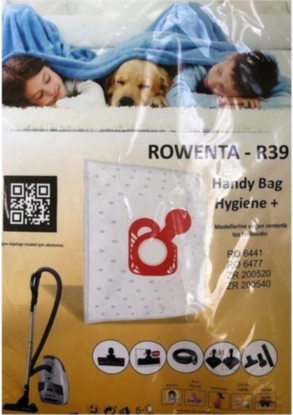 Rowenta R39 Hygiene Ro 6441 R0 6477 Zr 200520 Toz Torbası 5 Adet