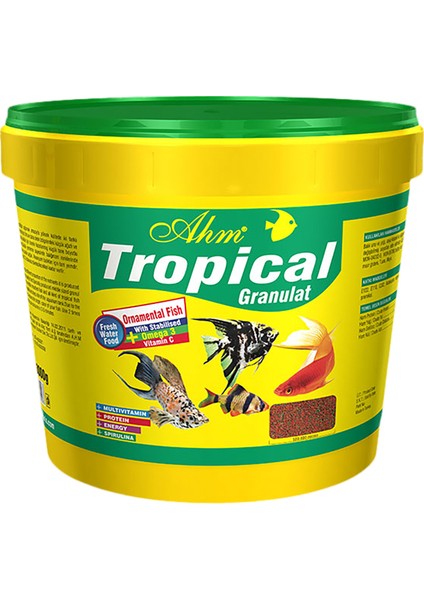 Tropical Granulat 100 gr Poşette Gönderilir. Resim Kovasına Aitdir.