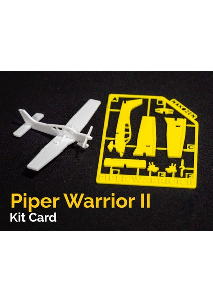 3’lü Piper Warrior 2 Uçak Maketi Kit Kartı Seti