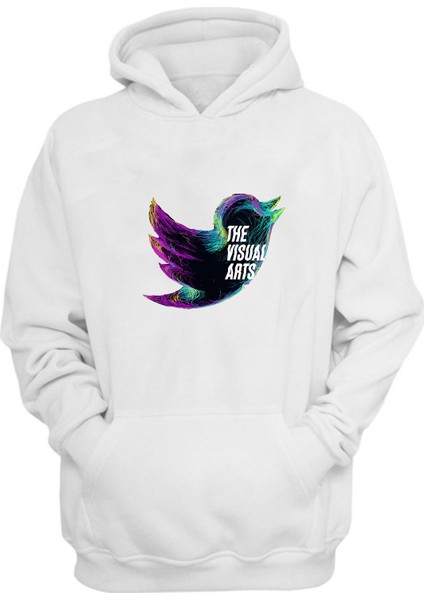 Unisex The Vısual Arts Baskılı Beyaz Normal Kalıp Şardonlu Kalın Sweatshirt
