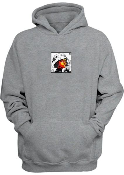 Unisex Brısseaux Woman With Glasses Baskılı Gri Normal Kalıp Şardonlu Kalın Sweatshirt