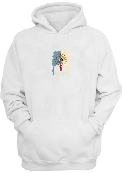 Unisex Plvr, Bvs, Vııvm Baskılı Beyaz Normal Kalıp Şardonlu Kalın Sweatshirt