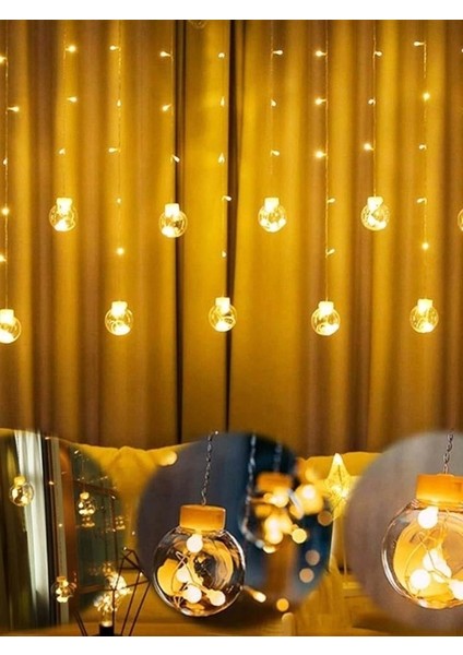 Dekoratif Işıklı Saçaklı Top Perde LED Fişli 8 Fonksiyonlu Günışığı fiyatları