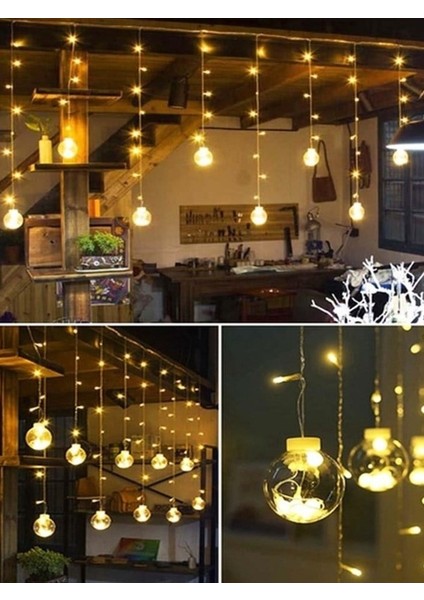 Dekoratif Işıklı Saçaklı Top Perde LED Fişli 8 Fonksiyonlu Günışığı fırsatları