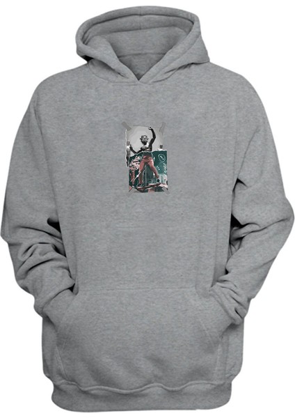 Unisex Skate Forever Baskılı Gri Normal Kalıp Şardonlu Kalın Sweatshirt
