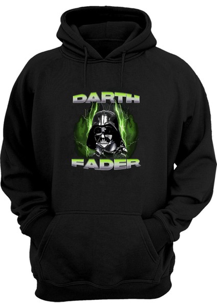 Unisex Darth Fader Star Wars Baskılı Siyah Normal Kalıp Şardonlu Kalın Sweatshirt